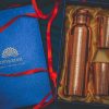 Upahaaram Gift Set, copper bottle with 2 glasses, copper gift set