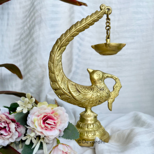 Brass bulbul diya, brass decor, brass handicraft