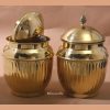 Swarnam, brass containers, brass jars, large size brass cookie jar