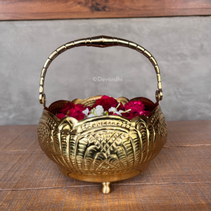 brass flower basket devardhi phool chhab flower wase pooja basket brass decor home decore pooja items