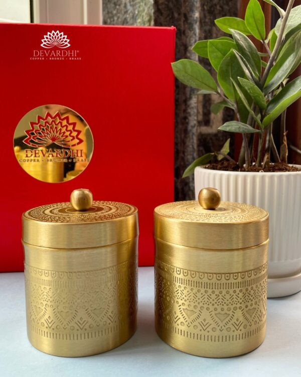 Amber - Brass Mandala Canister