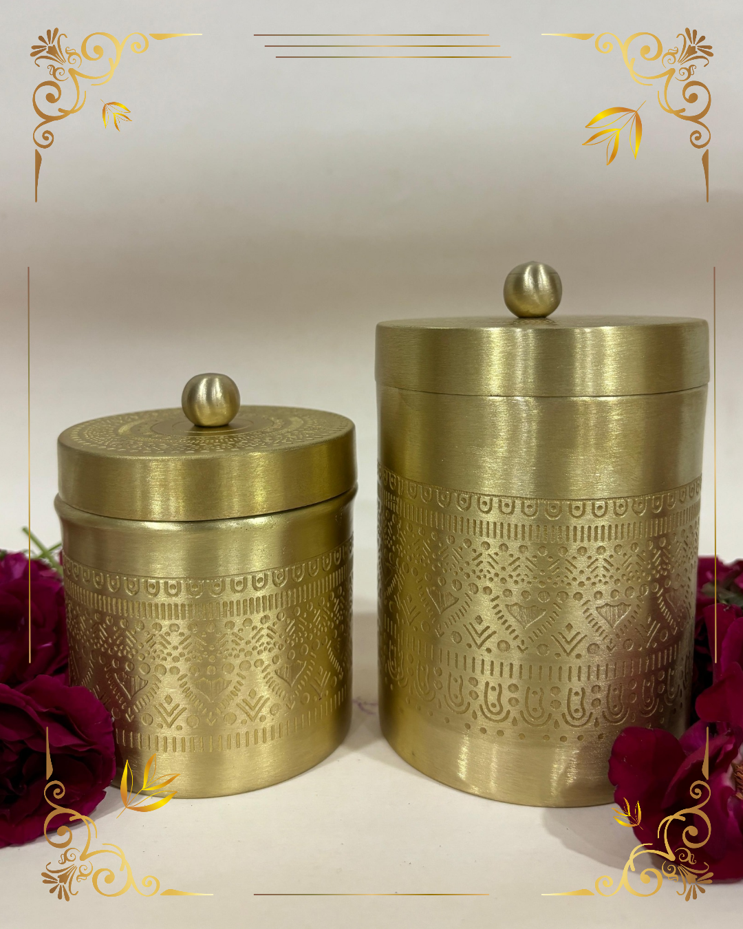 Amber - Brass Mandala Canister - Image 9