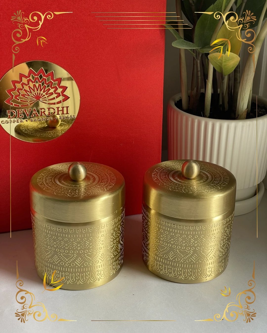 Amber - Brass Mandala Canister - Image 3