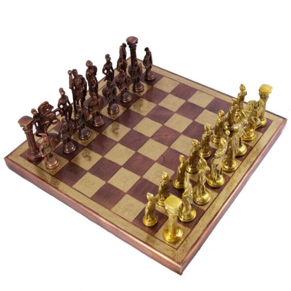 Brass chess set