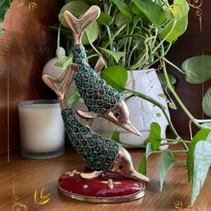 Brass Dolphin Statue