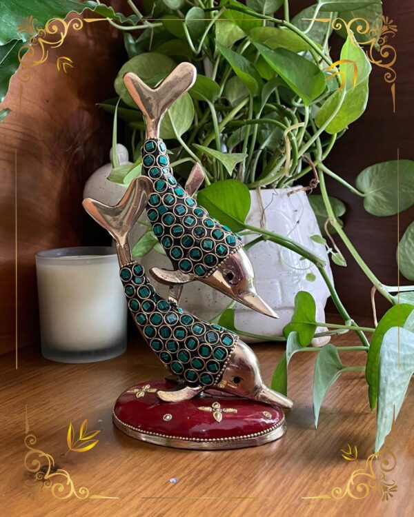 Brass Dolphin Statue