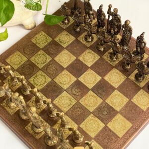 Brass chess set