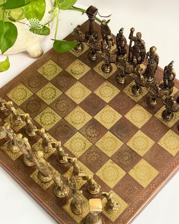 Brass chess set