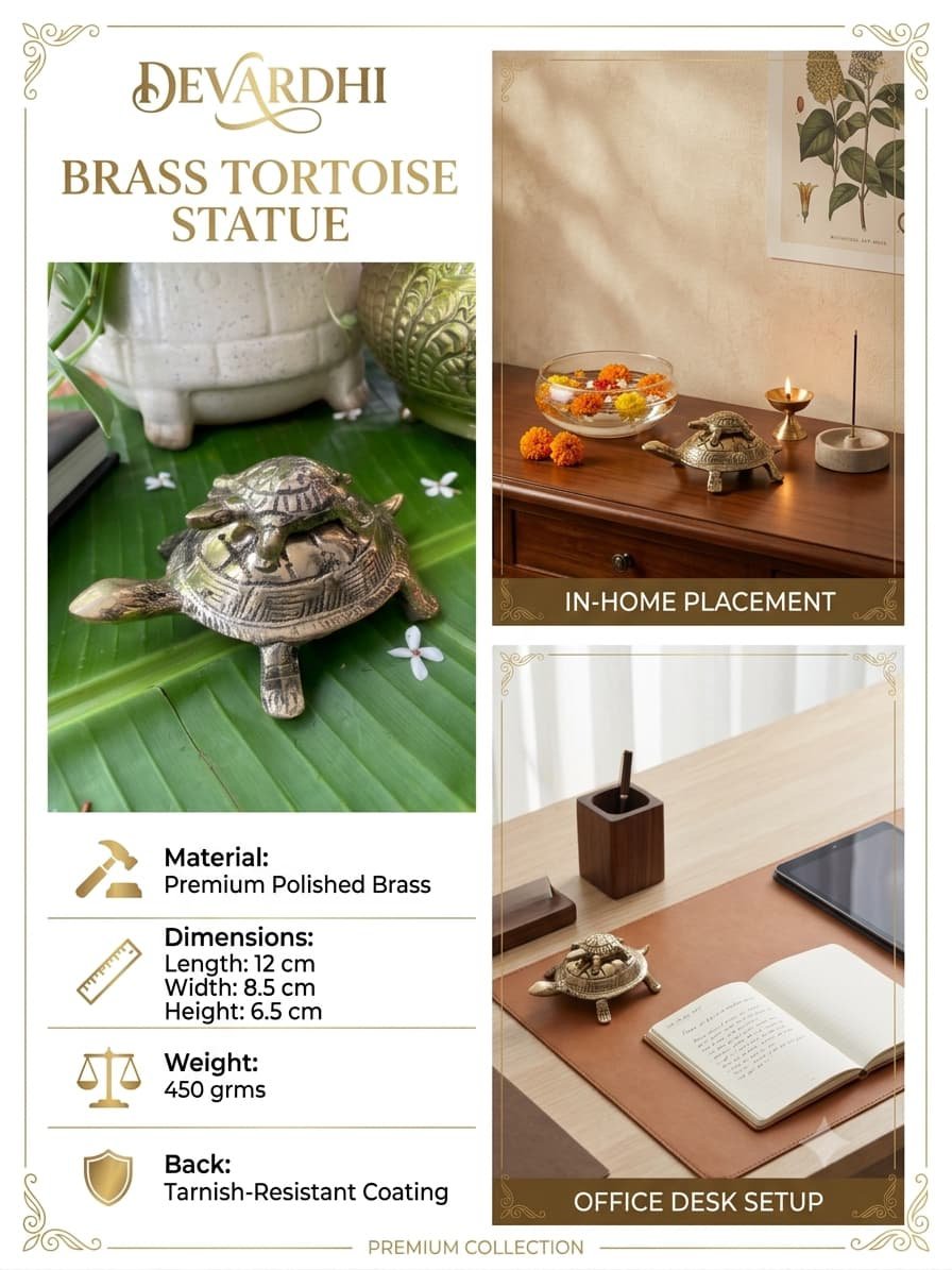 Brass Tortoise Statue Baap - Beta - Image 2