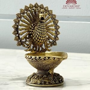 Kala Mayur :- Brass Peacock Diya
