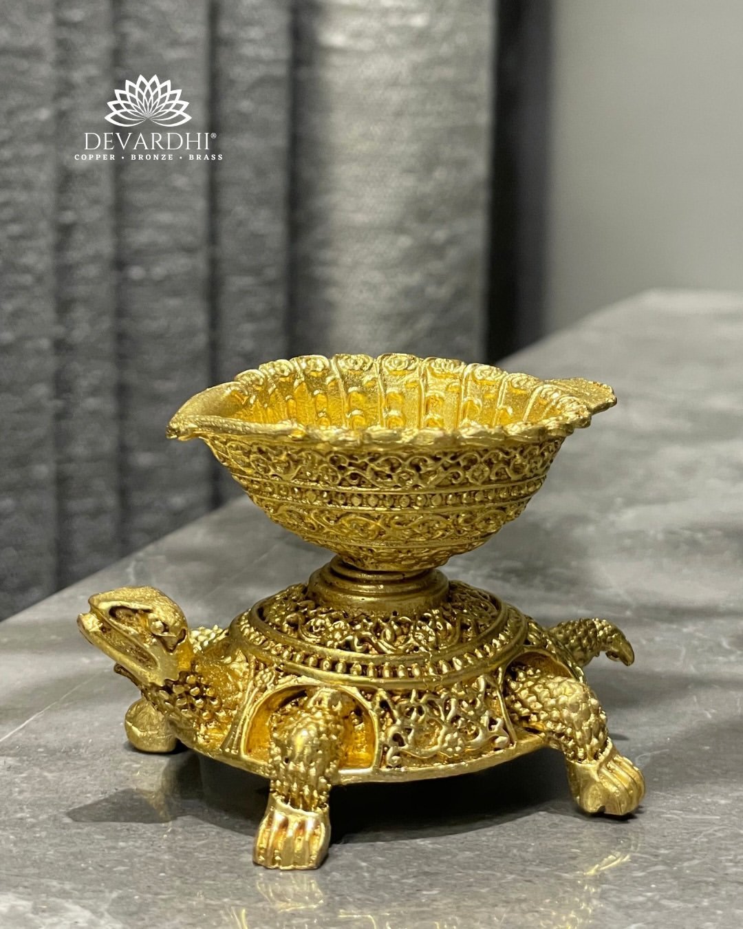 Aalokya - Brass Tortoise Diya